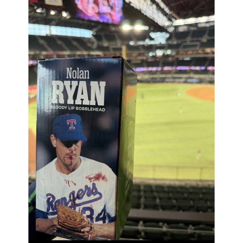 Texas Rangers Bobblehead Nolan Ryan Bloody Lip Stadium Giveaway SGA New